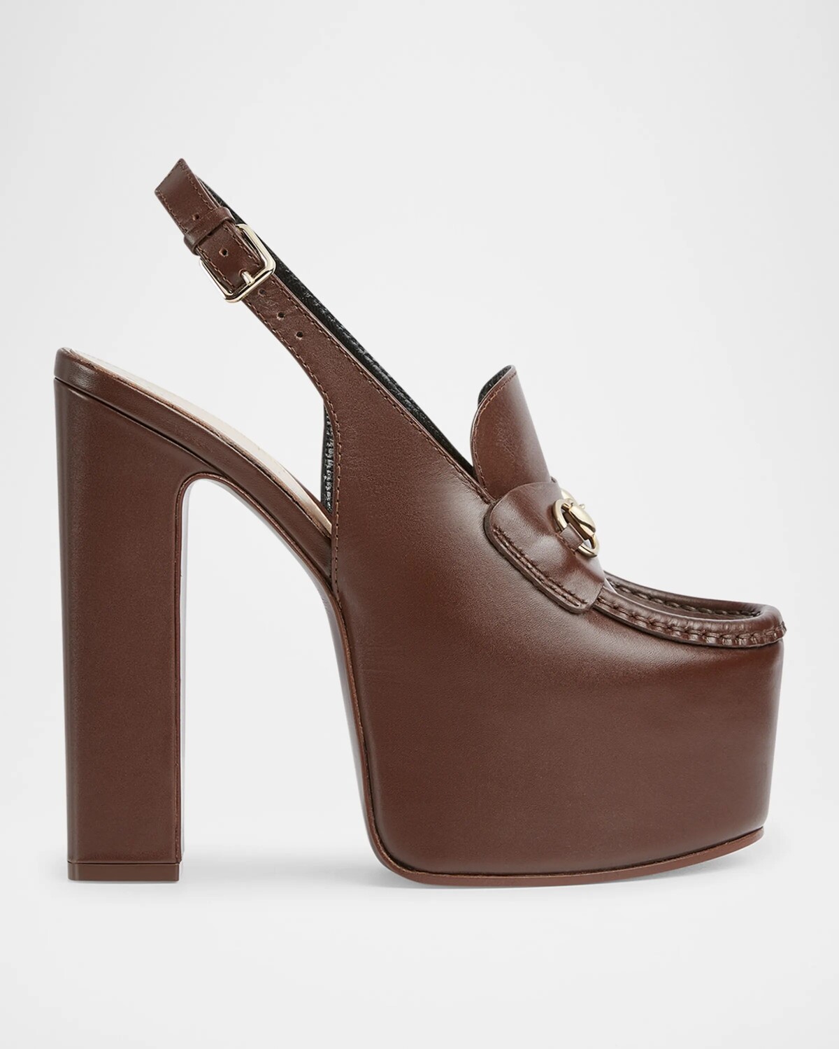 

Кожаные лоферы на платформе Ottavia Gucci, цвет 2208 New Chocolate
