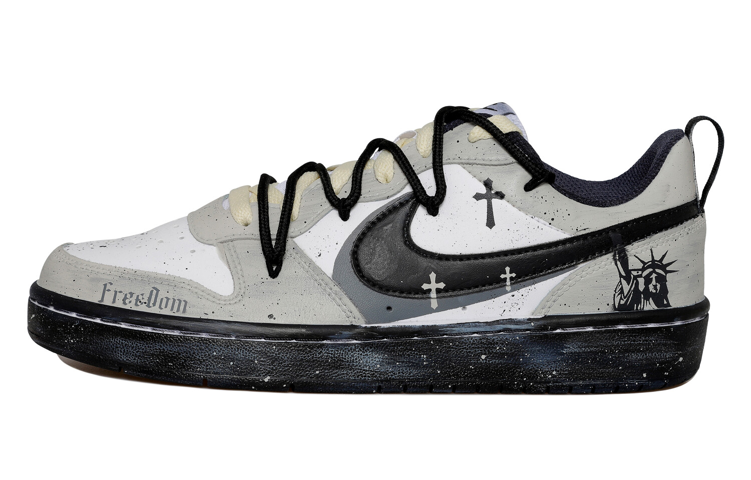 

Кроссовки для скейтбординга женские низкие черные/белые/серые Nike