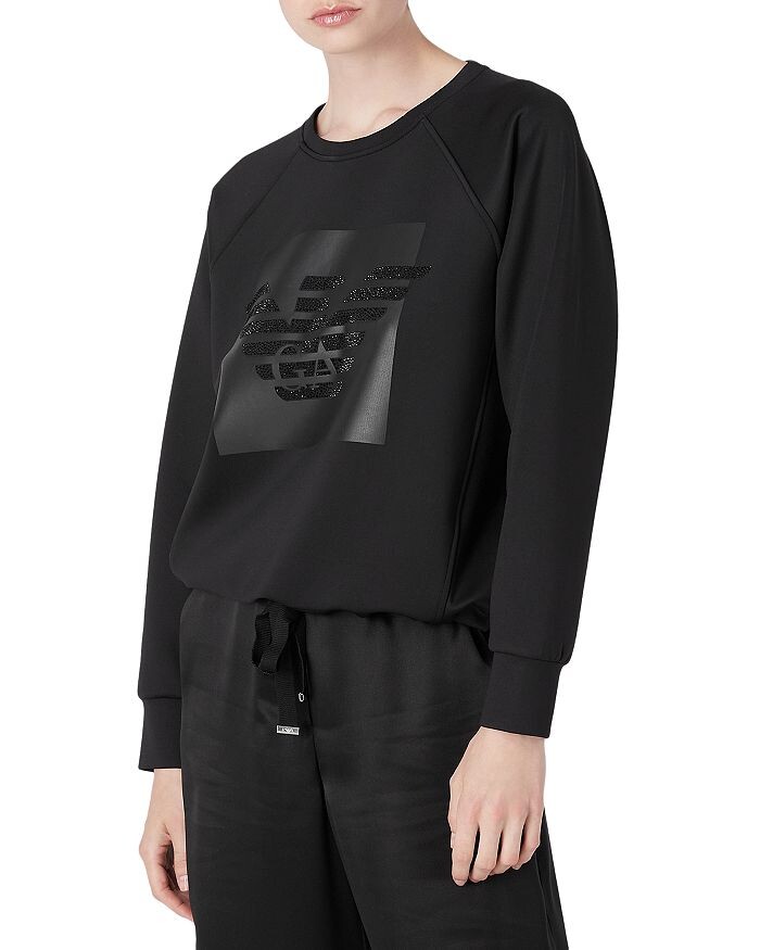 

Толстовка с логотипом на шнурке Armani, Черный
