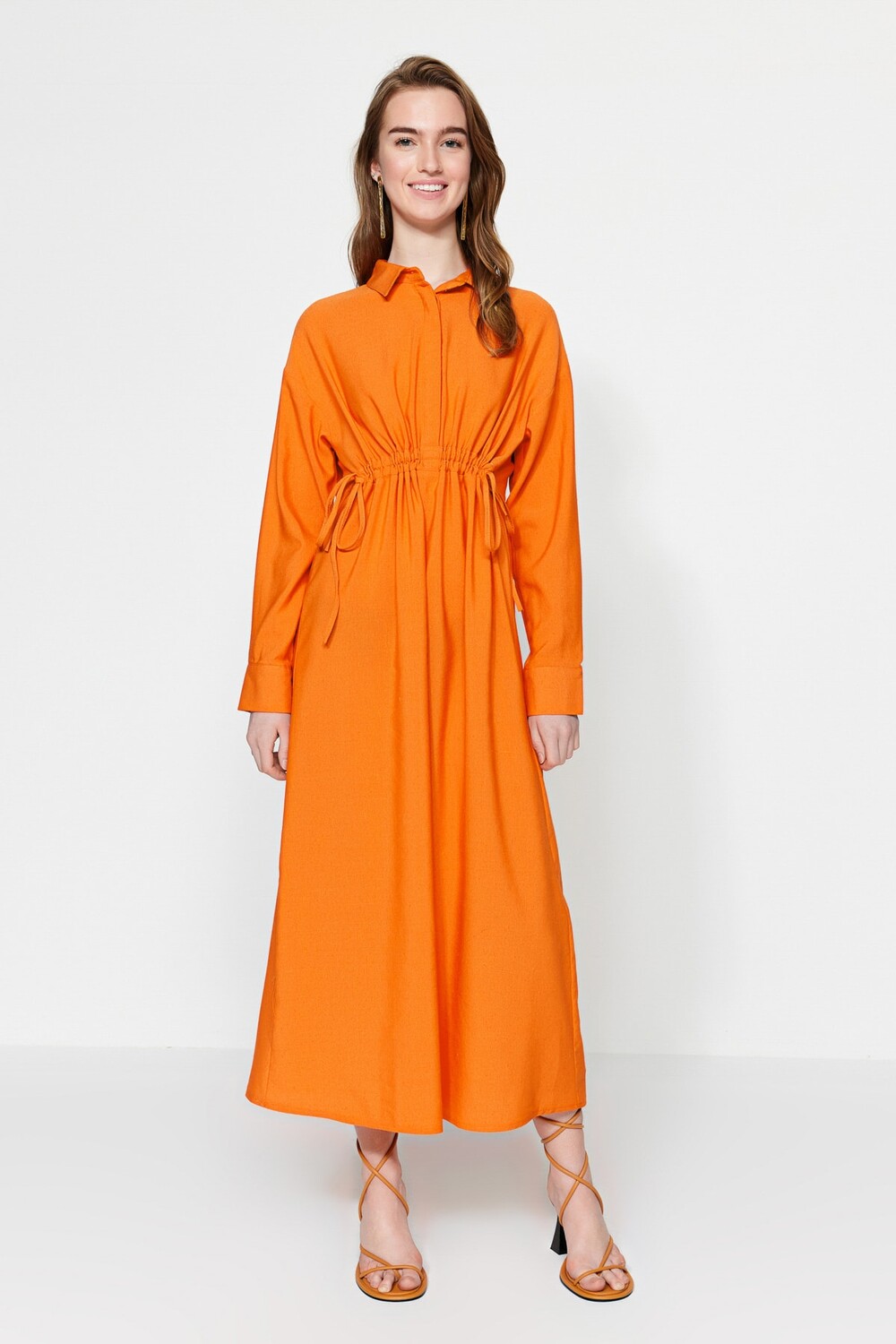 

Платье - Оранжевое - Базовое Trendyol Modest, оранжевый