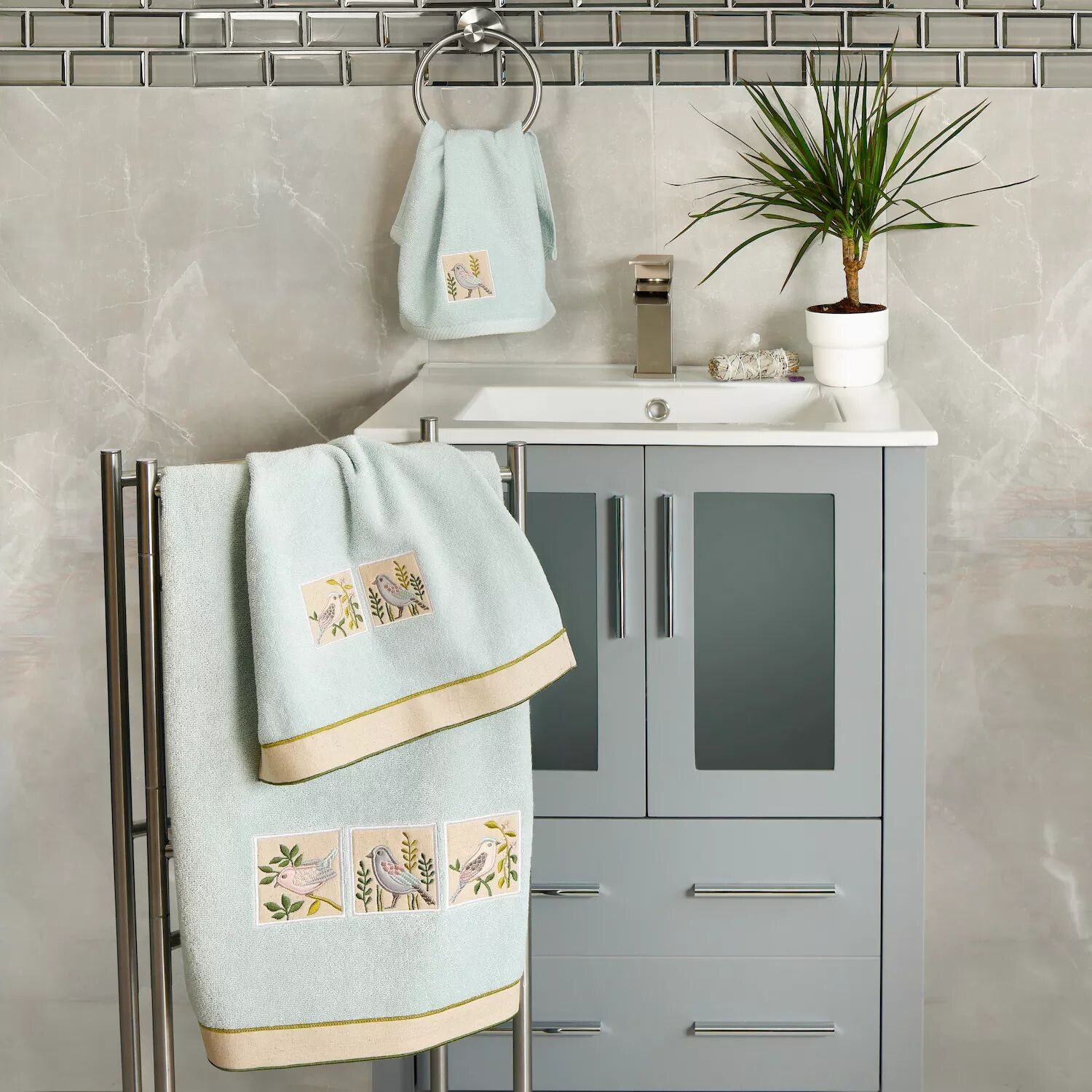 

Linum Home Textiles Турецкий хлопок Belinda Набор украшенных полотенец из 3 предметов, белый