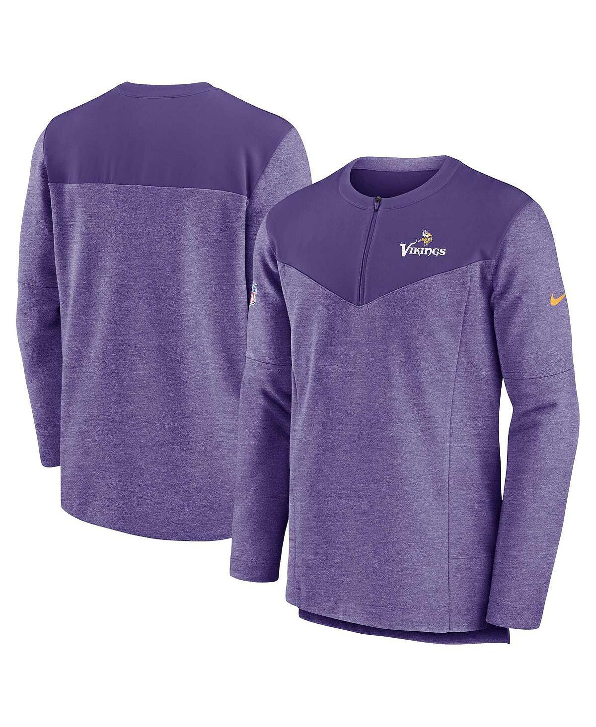 Мужская фиолетовая футболка с молнией четверти Minnesota Vikings Sideline Lockup Performance Nike