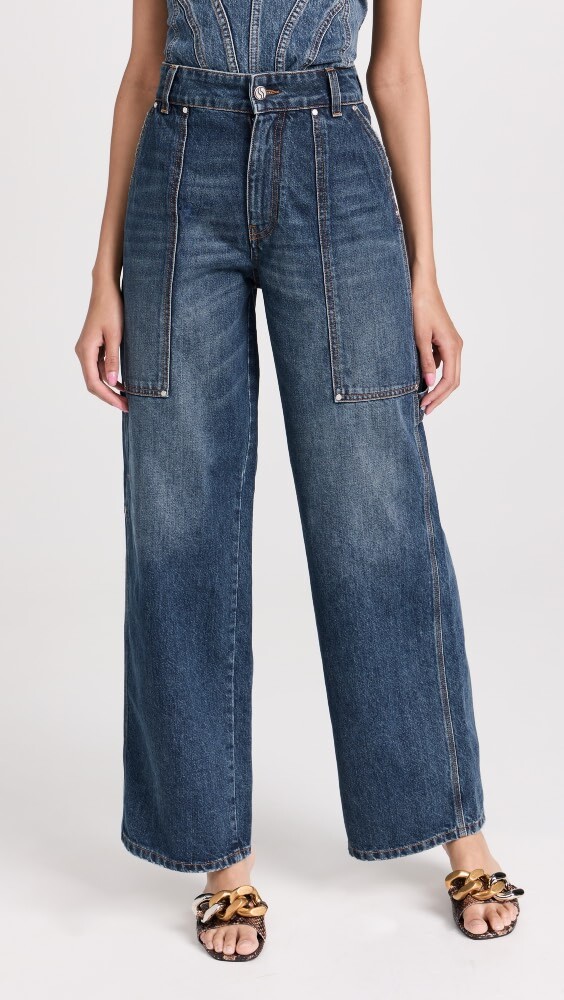 

Джинсы Stella McCartney Dark Blue Vintage Wash Workwear Wide, синий