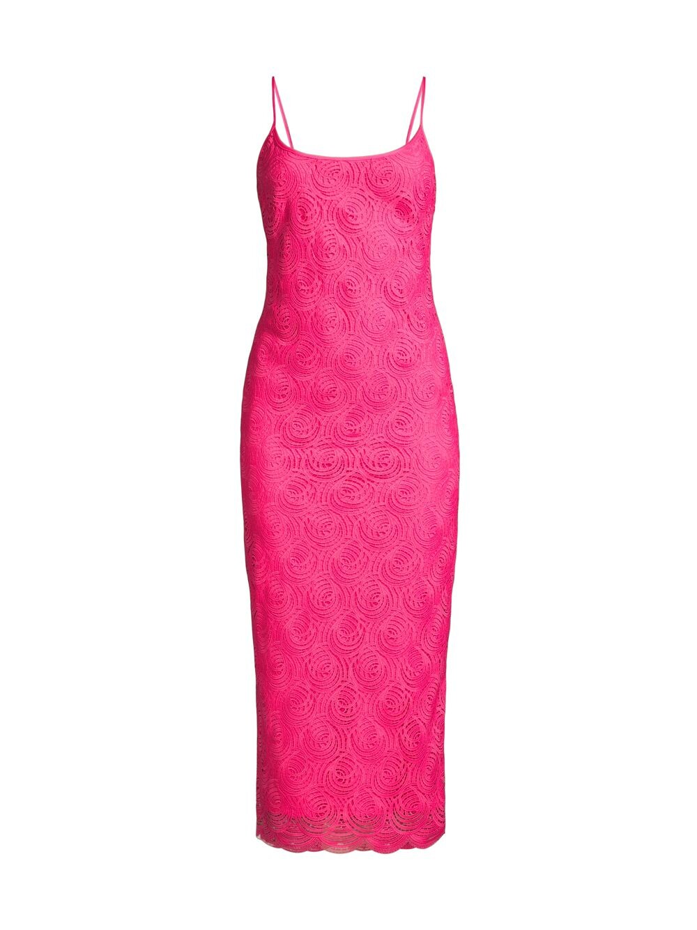

Круглое кружевное платье-комбинация миди Donna Karan New York, розовый