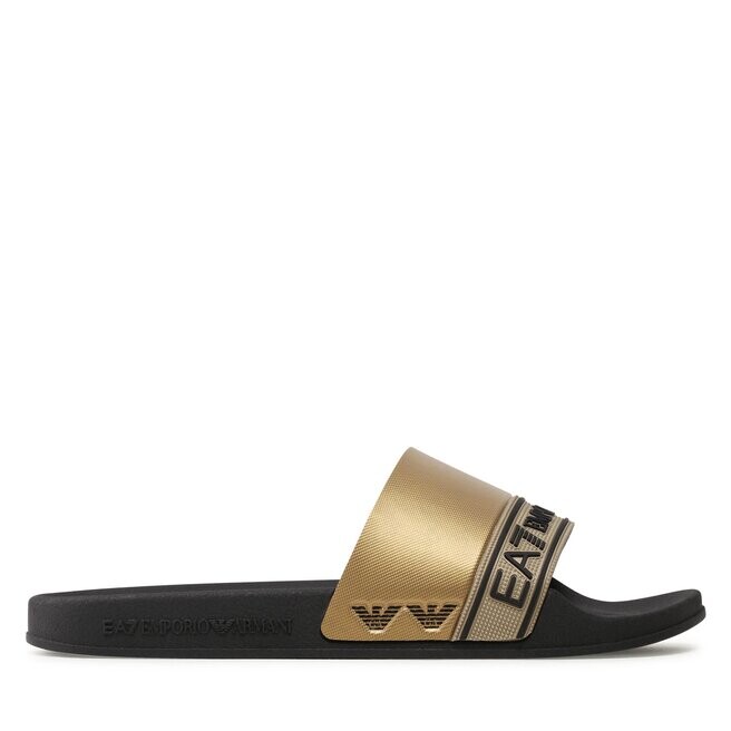 Шлепанцы EA7 Emporio Armani XCP011 XK277 M700 Black/Gold, золото cet nrolt1452fcz1 для sharp arm550 m620 m700 mx m550 m620 m700