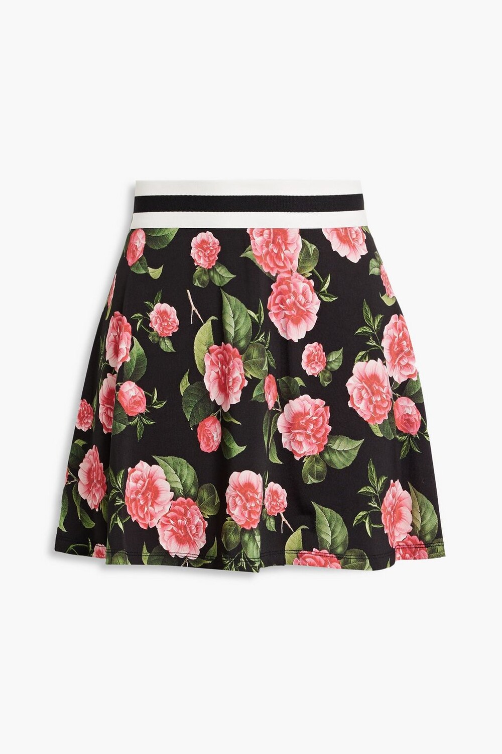 

Шорты из эластичного джерси с эффектом юбки и цветочным принтом ALICE + OLIVIA, черный