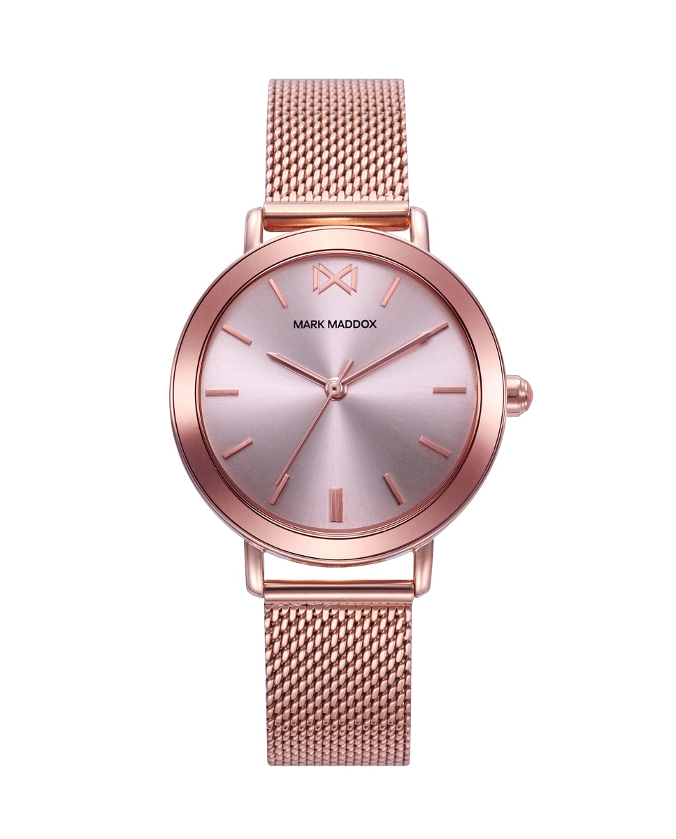 Розовые женские стальные часы с миланской сеткой Shibuyam Mark Maddox, розовый