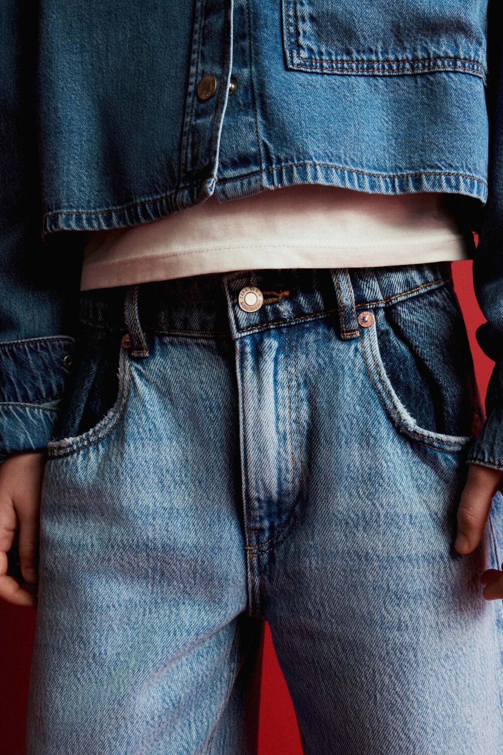 

Широкие джинсы ZARA, синий