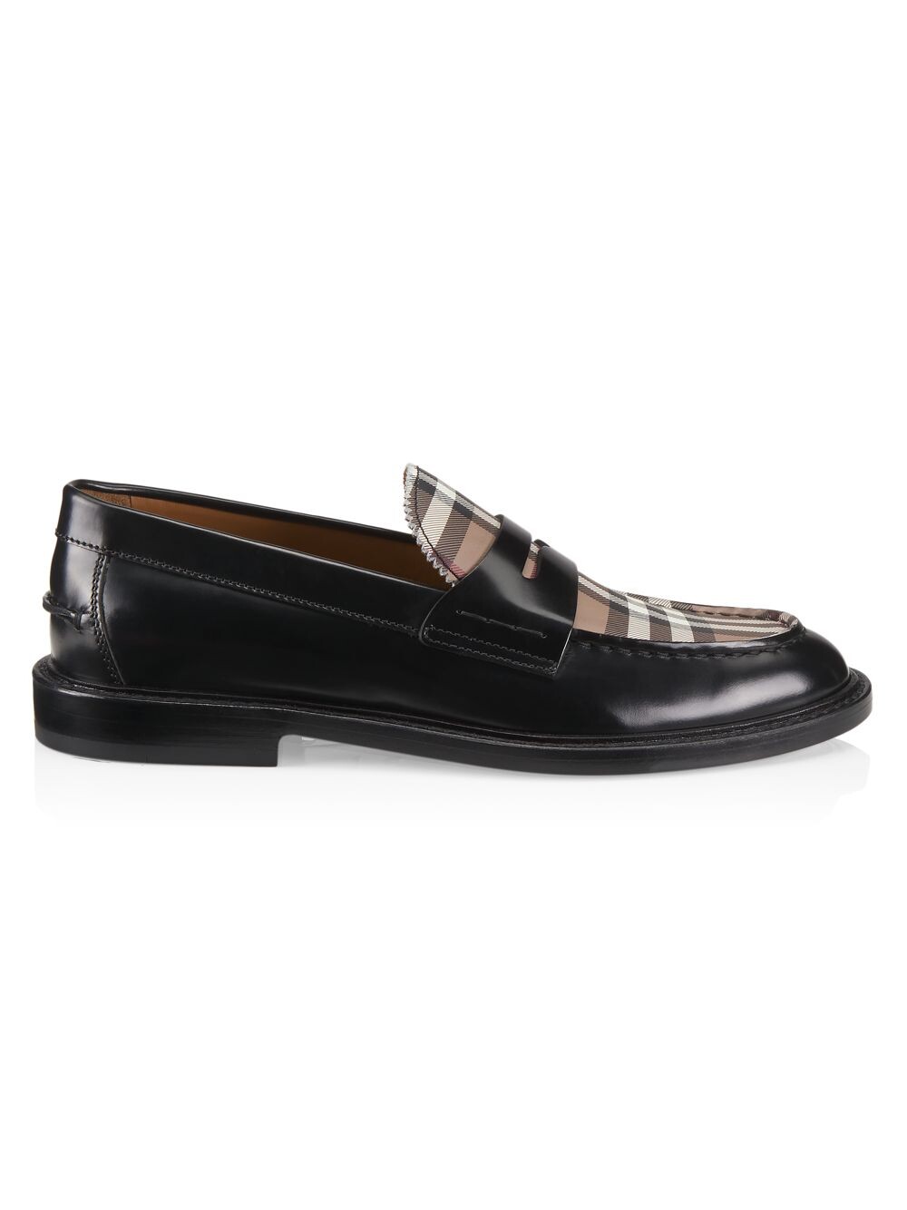 

Кожаные лоферы в клетку Croftwood Burberry, черный