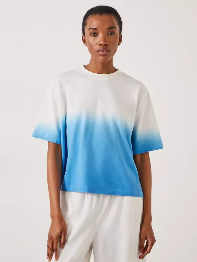 

Футболка HUSH Alicia Ombre Boxy, цвет white/blue