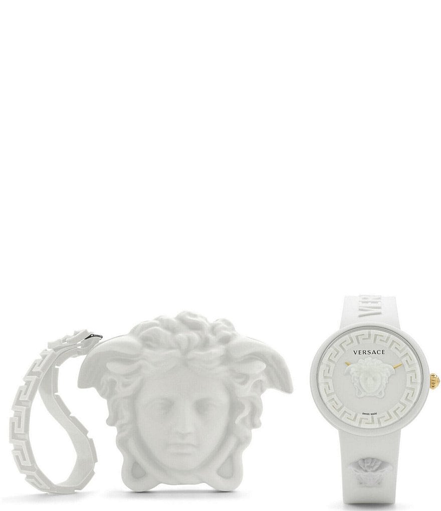 Женские кварцевые часы Versace Medusa Pop с силиконовым ремешком, белый часы женские кварцевые с силиконовым ремешком карамельные цвета