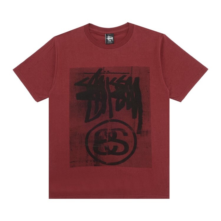 

Футболка Stussy Stock Link Blur 'Dark Red', красный