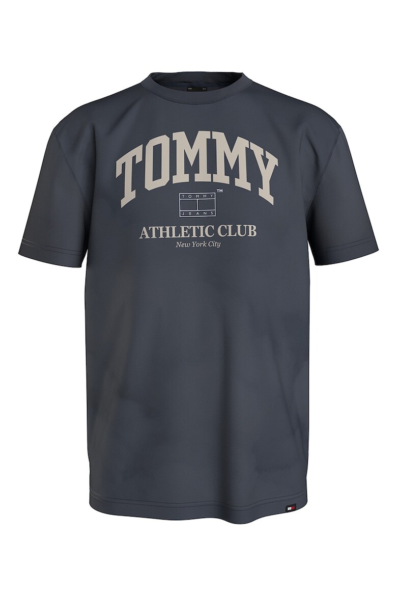 

Хлопковая футболка с вышитым логотипом Tommy Jeans, синий