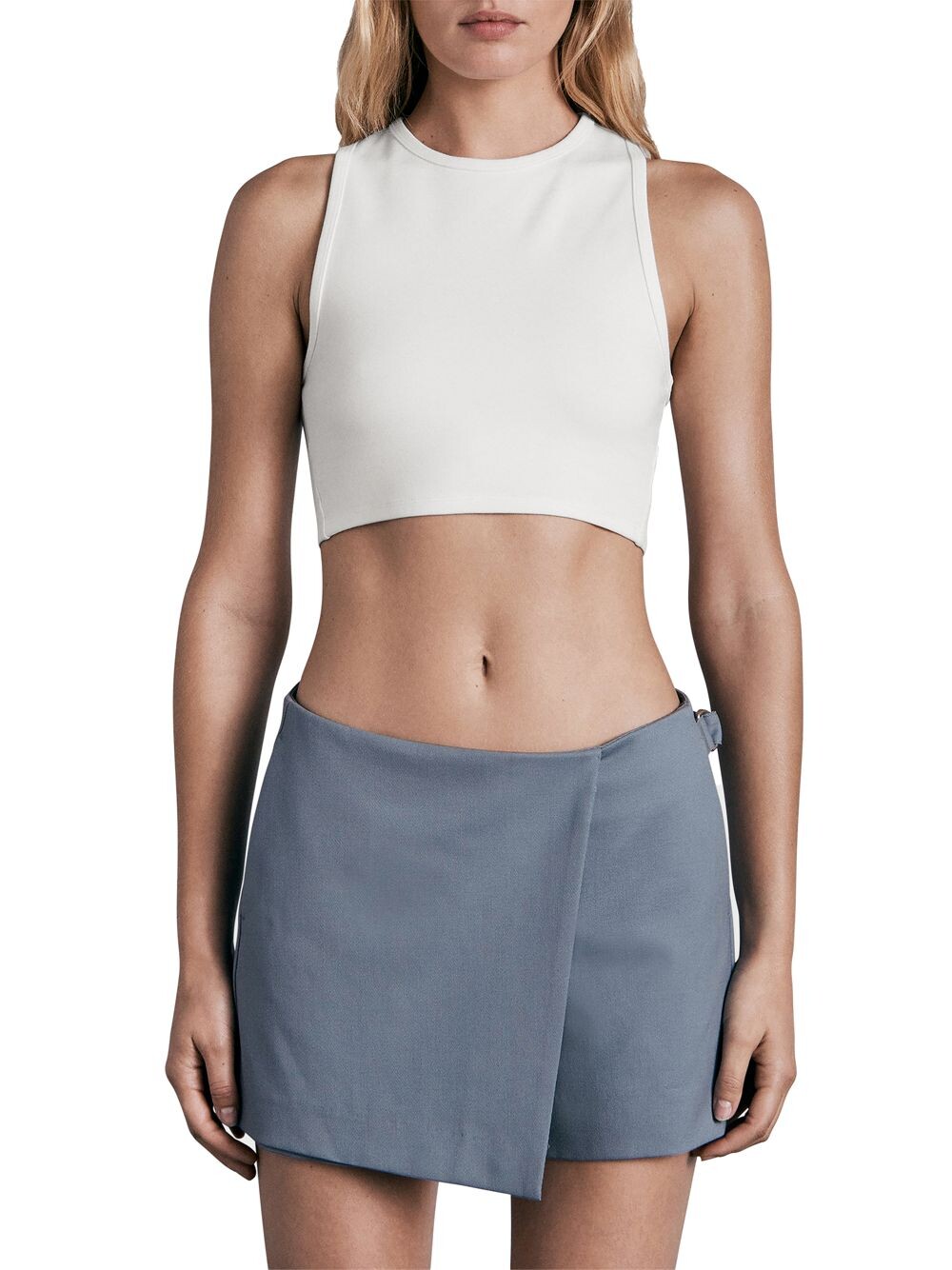

Укороченный топ Lily Stretch со спиной-борцовкой rag & bone, белый