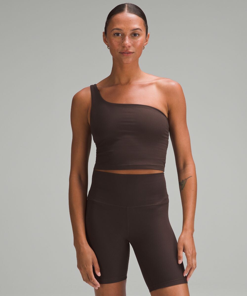

Асимметричная майка для йоги Nulu в рубчик Lululemon, эспрессо