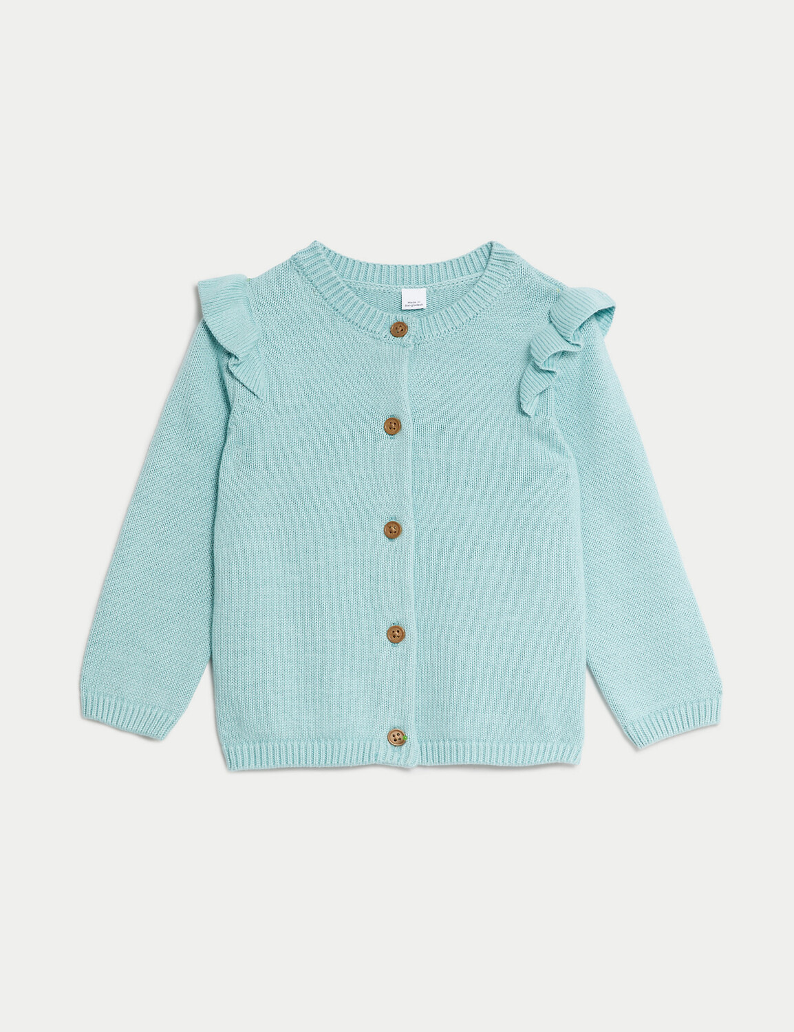 

Вязаный кардиган из чистого хлопка (0–3 года) Marks & Spencer, бирюзовый