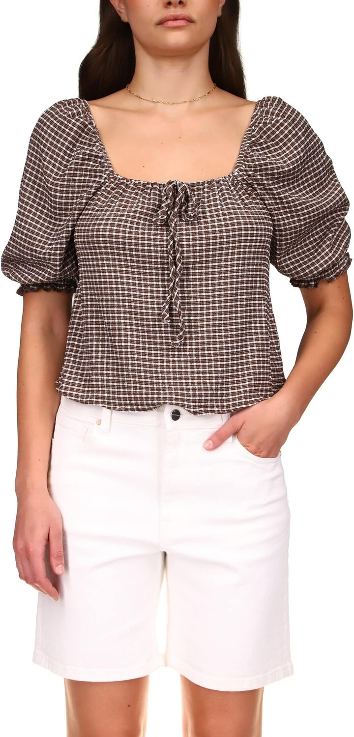 

Футболка в мелкую клетку «Remember Me» Sanctuary, цвет Chocolate Gingham