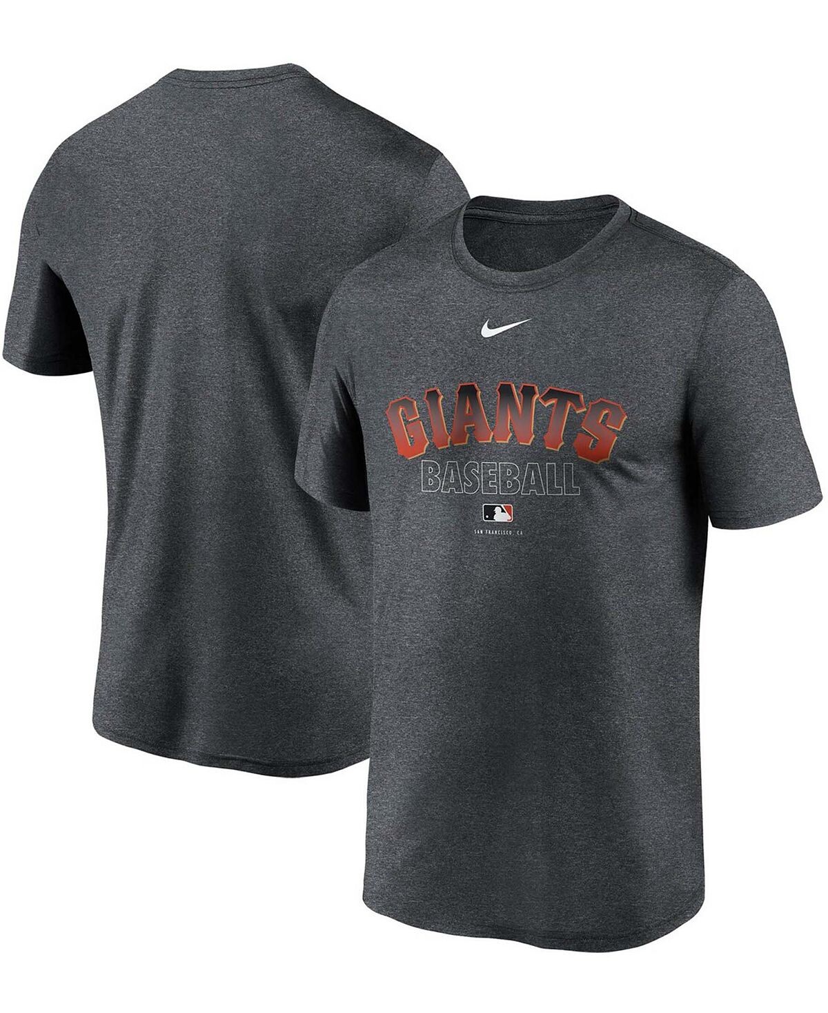 

Мужская угольная футболка San Francisco Giants Authentic Collection Legend Performance Nike