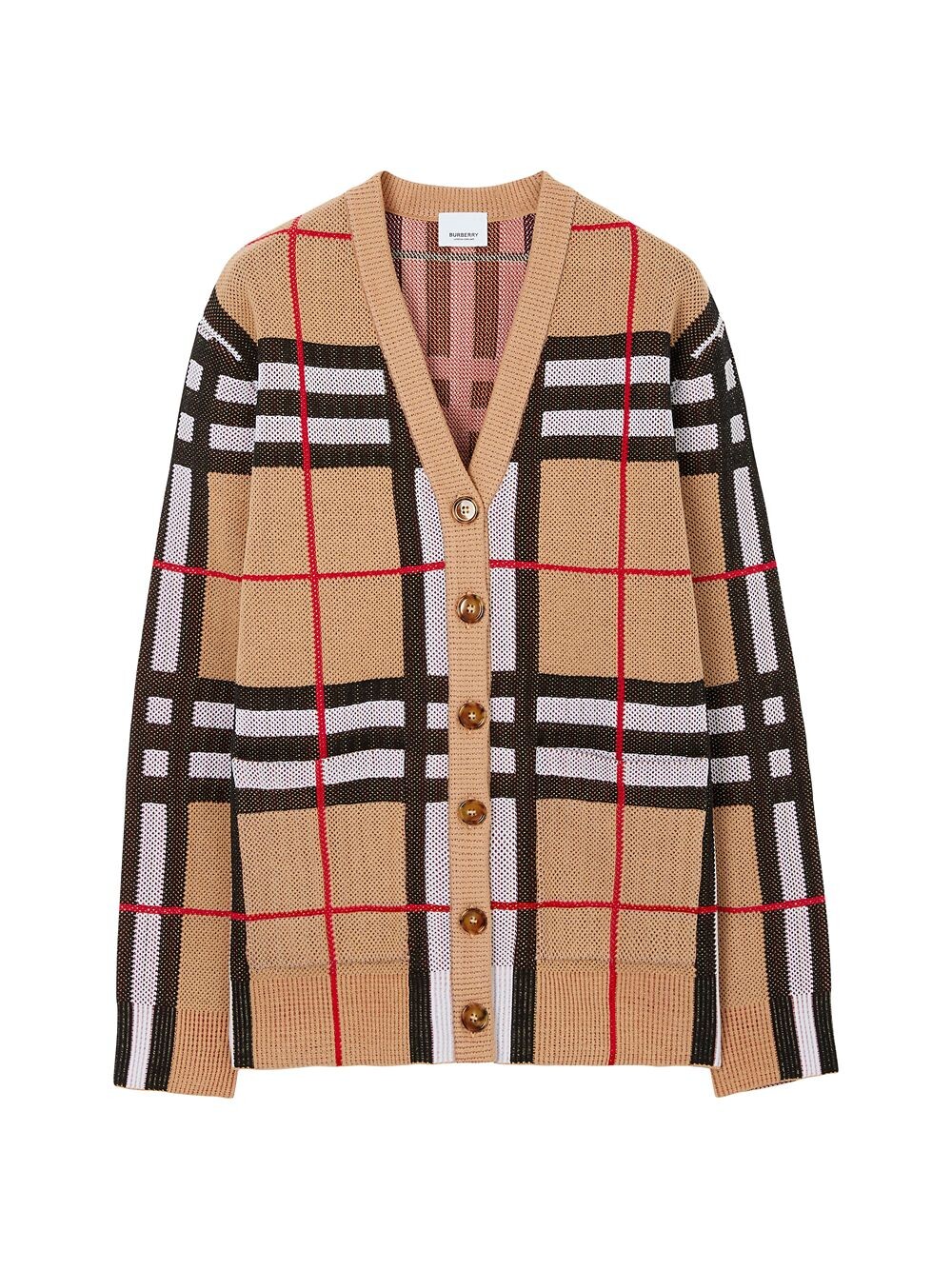 

Технический кардиган в клетку Burberry, бежевый