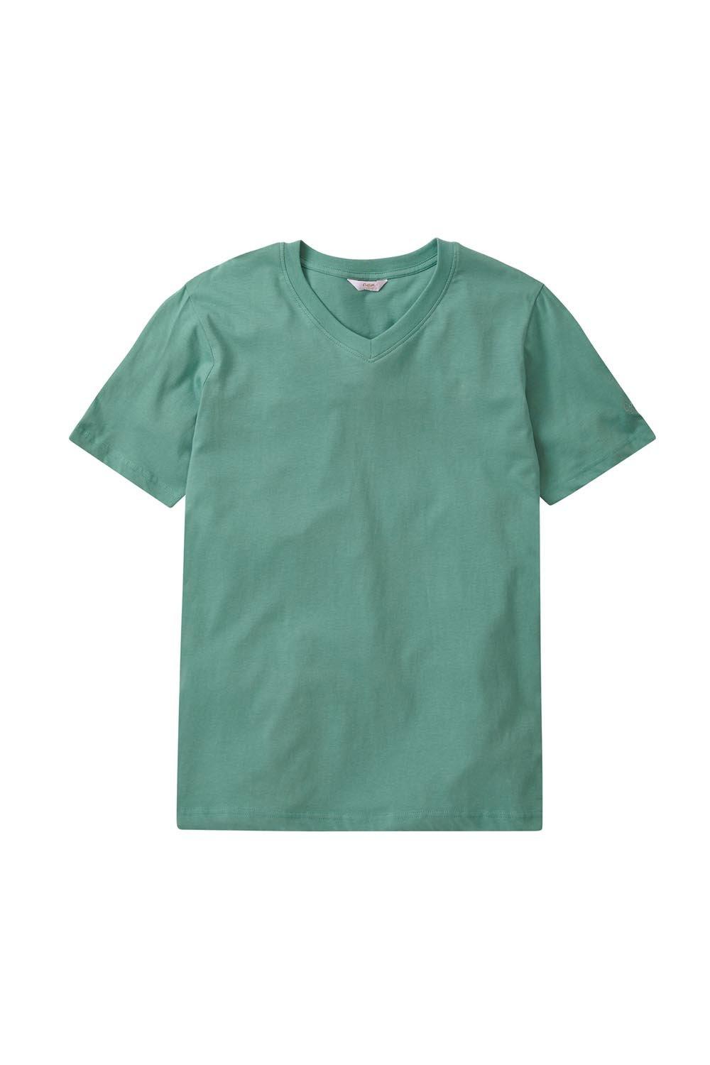 футболка с V-образным вырезом Cotton Traders, зеленый