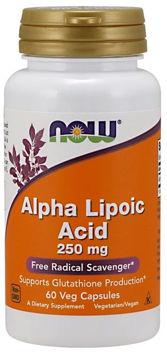 Now Foods Alpha Lipoic Acid 250 mg препарат поддерживающий нервную систему, 60 шт. биологически активная добавка solgar alpha lipoic acid 60 mg в капсулах 30 шт