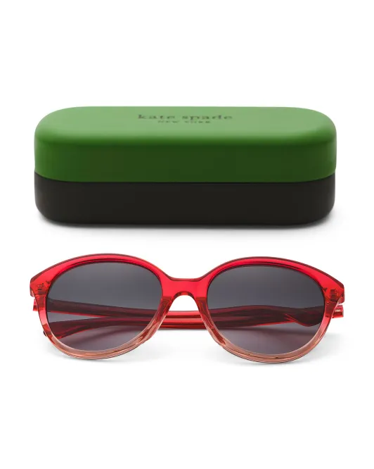 

Круглые солнцезащитные очки 55 мм Kate Spade, розовый