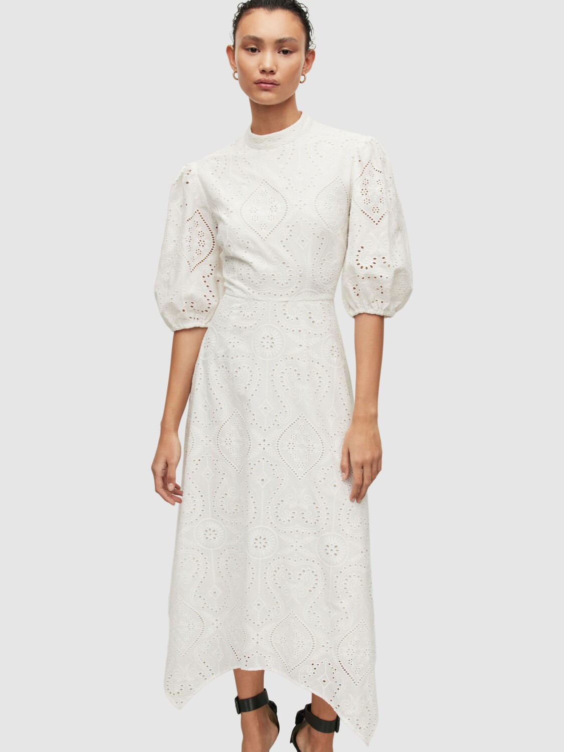 

Платье AllSaints Camila Broderie, кремово-белый