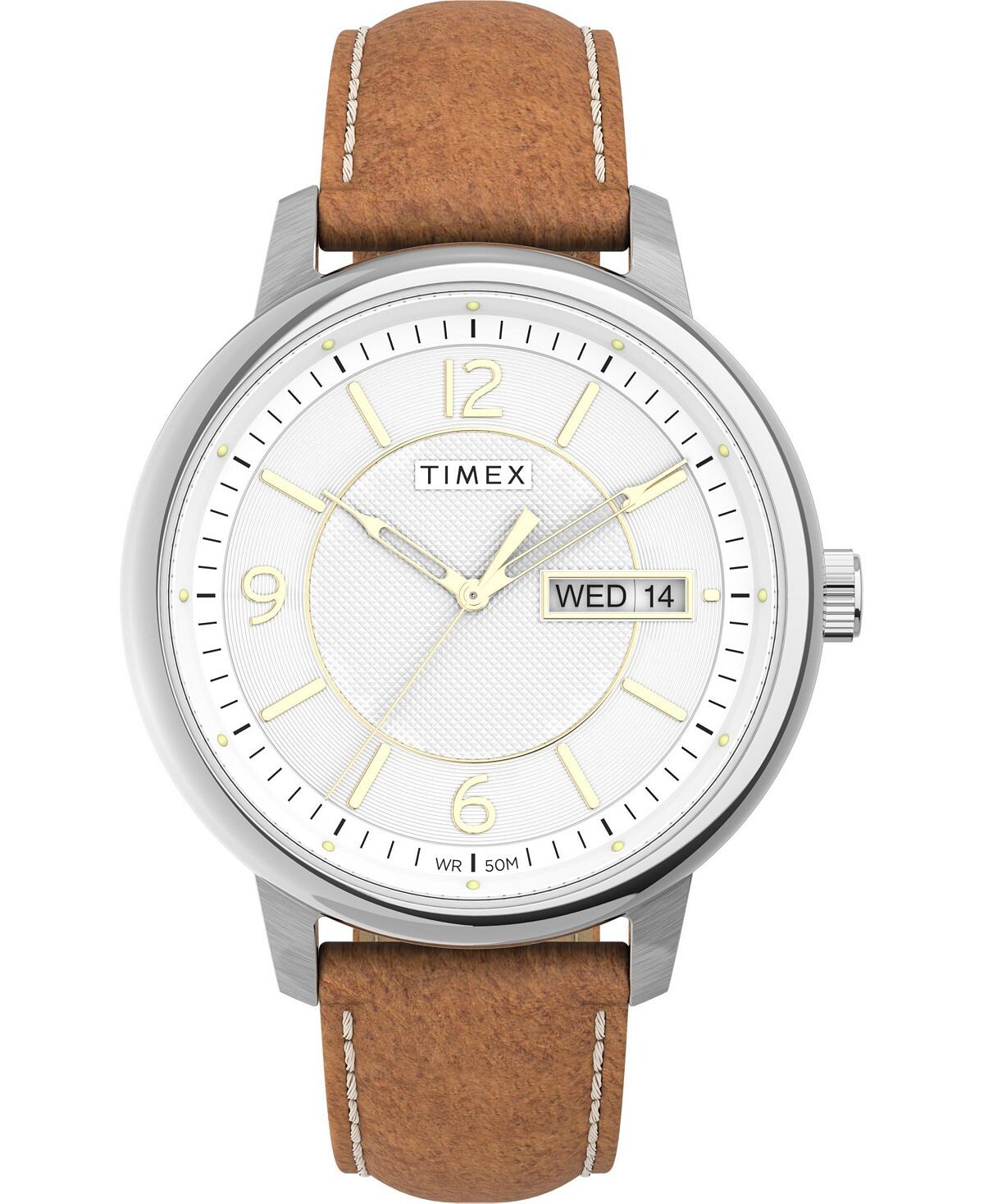 

Мужские кожаные часы Chicago светло-коричневого цвета, 45 мм Timex