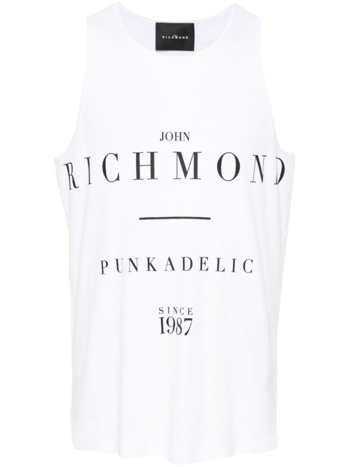 

John Richmond топ в рубчик с логотипом, белый