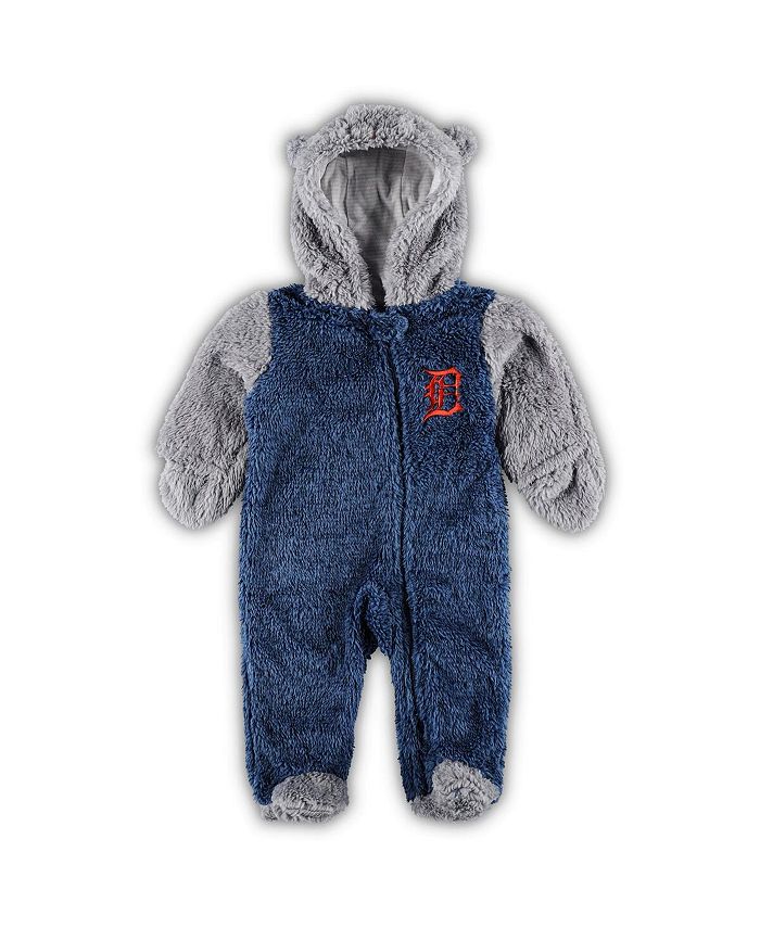 

Комбюинезон для новорожденных Detroit Tigers Game Nap Teddy Fleece Bunting с молнией во всю длину Outerstuff, синий