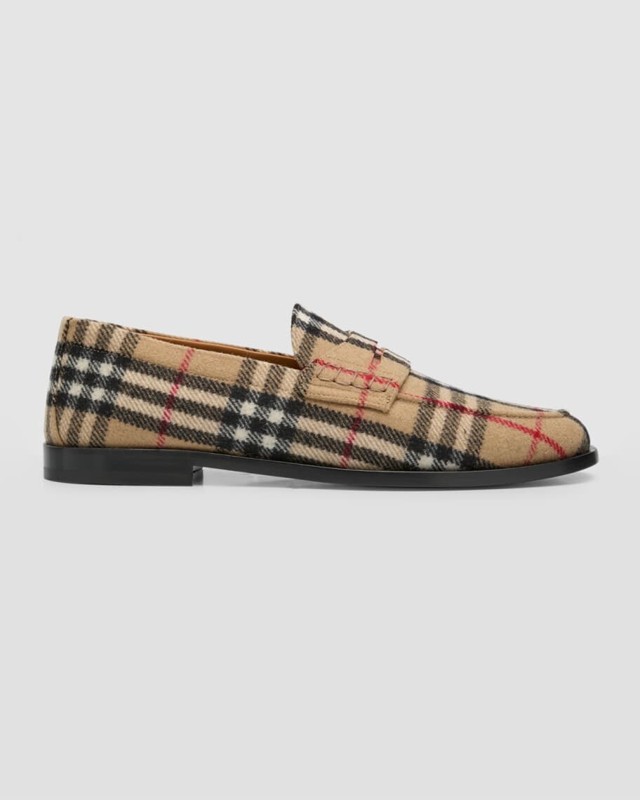 

Мужские шерстяные пенни-лоферы в винтажную клетку Burberry