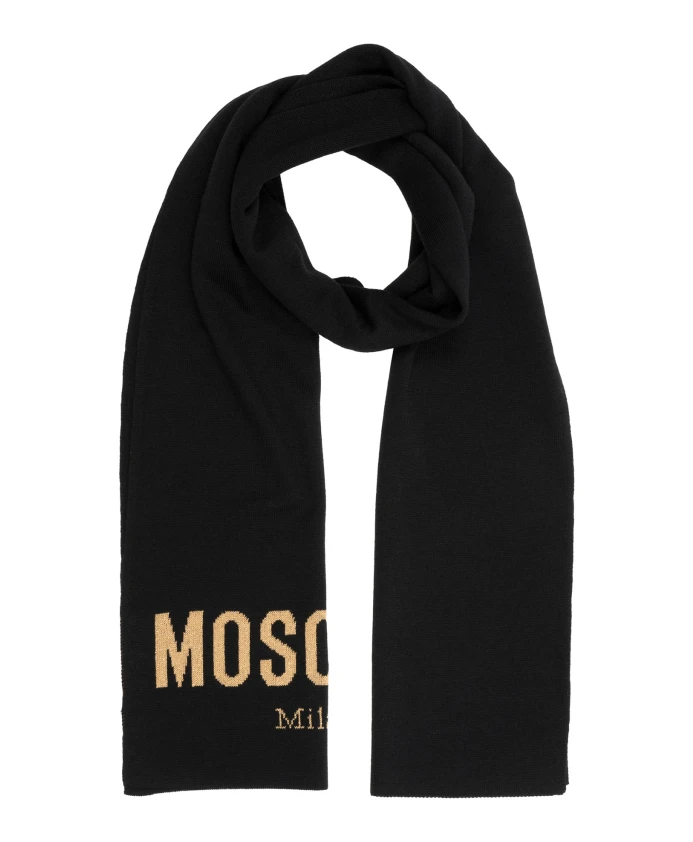 

Шерстяной шарф Moschino, черный