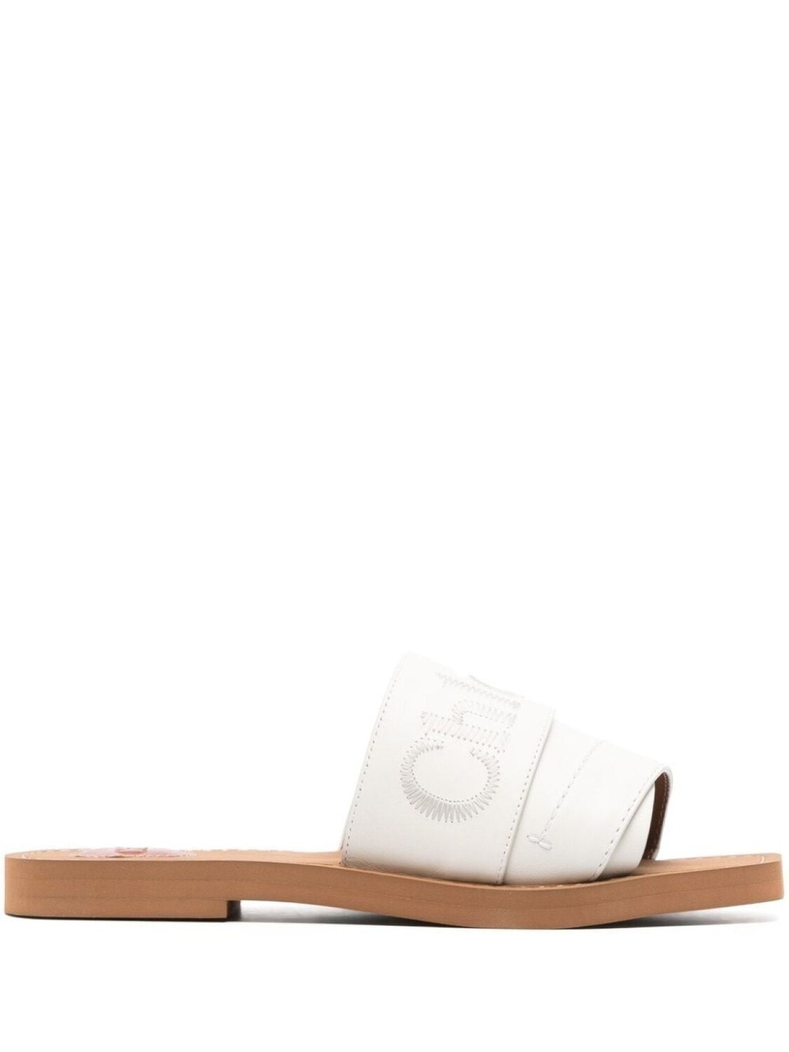 

Chloé сандалии Woody с вышитым логотипом, белый