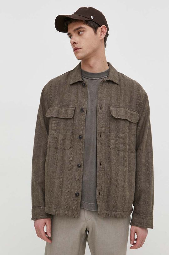 Куртка-рубашка Abercrombie & Fitch, коричневый