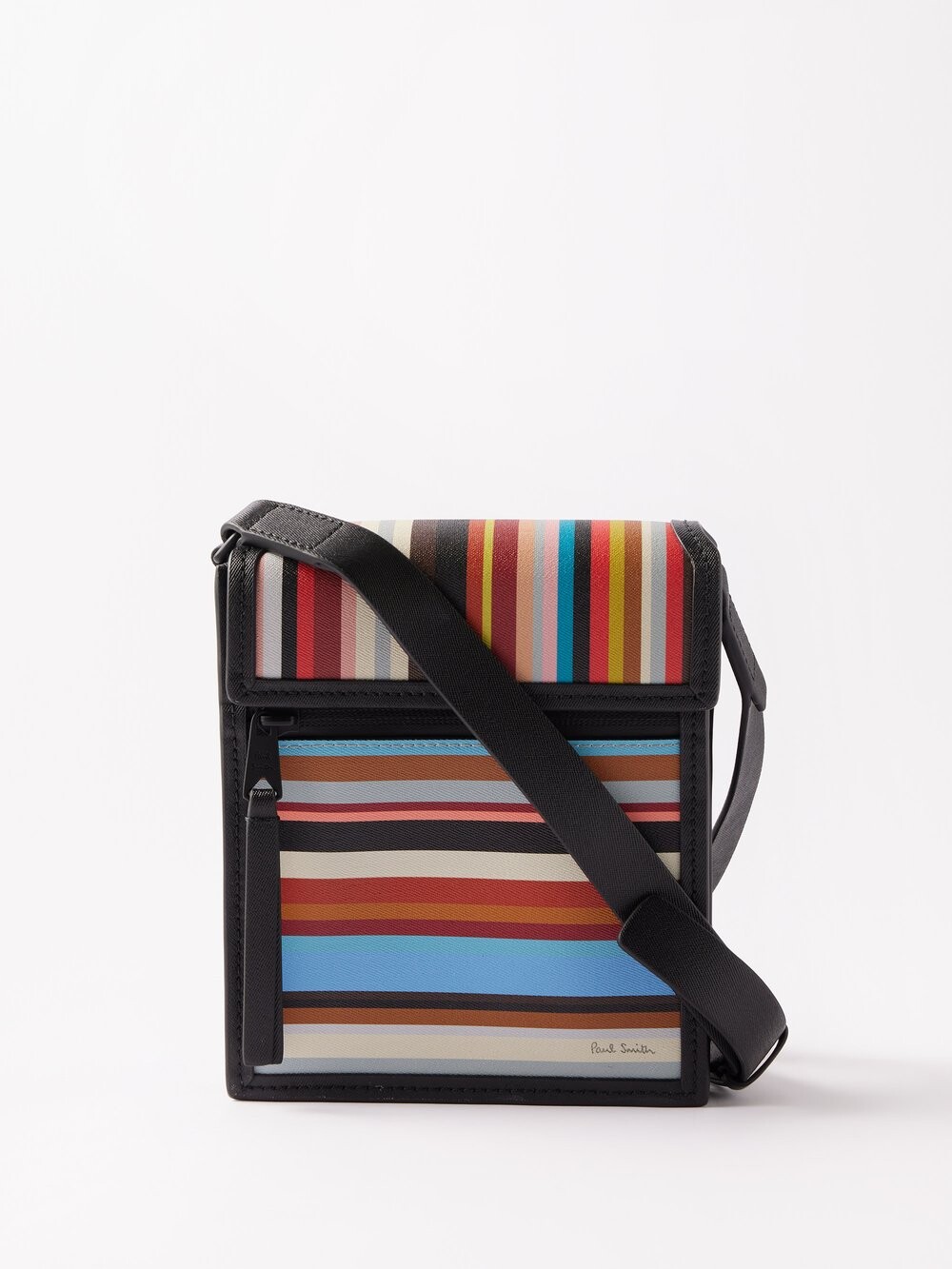 

Сумка через плечо signature stripe из кожи с покрытием Paul Smith, черный