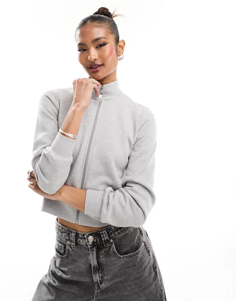

Серый свитшот на молнии ASOS