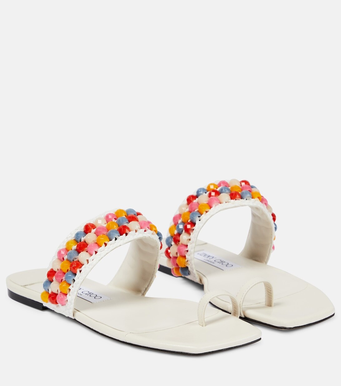 

Сандалии Amoure Flat из рафии с украшением Jimmy Choo, разноцветный