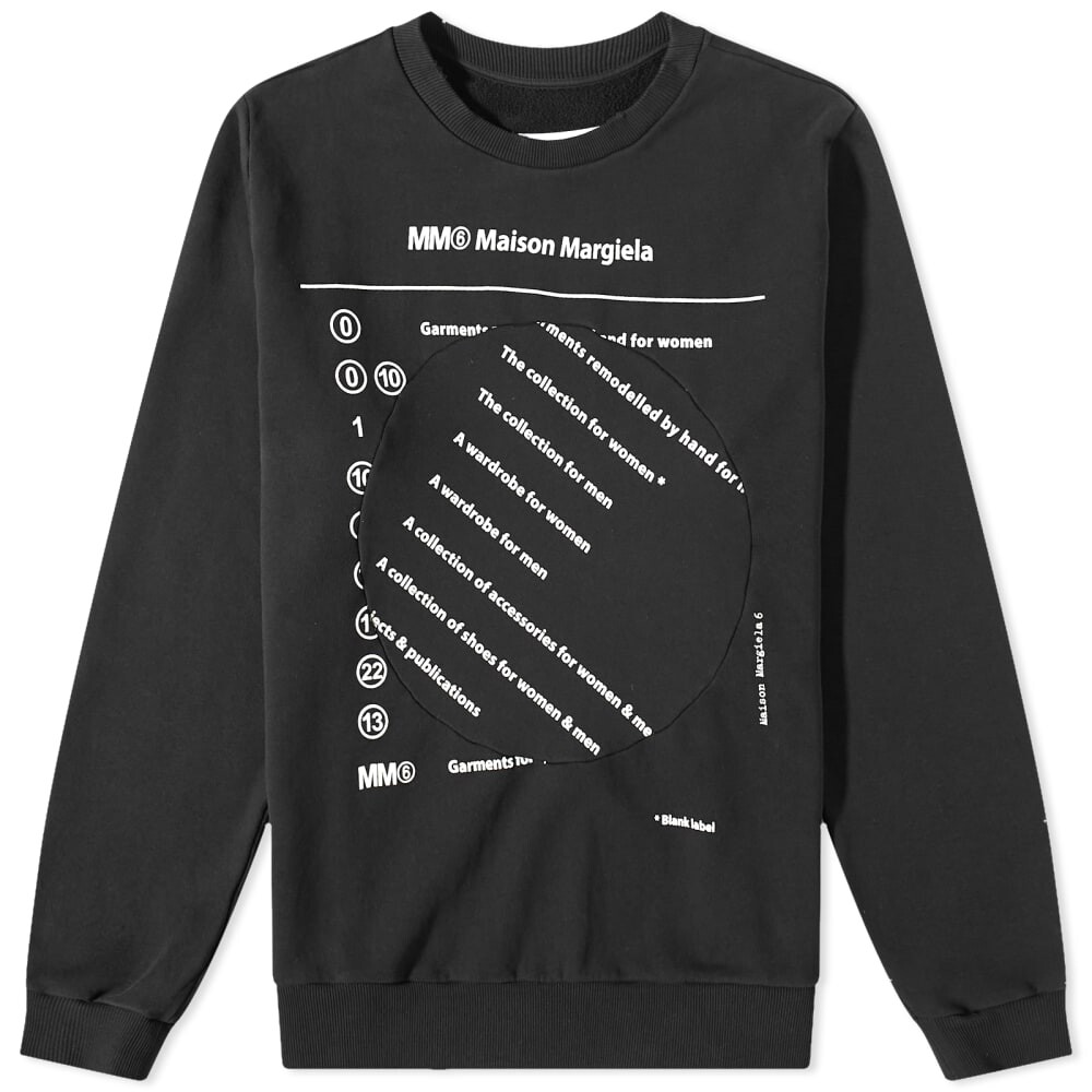 

Свитшот с круглым вырезом и текстовым логотипом MM6 Maison Margiela, черный