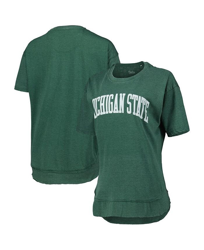 

Женская зеленая рваная футболка-пончо с принтом Michigan State Spartans Arch Pressbox, зеленый
