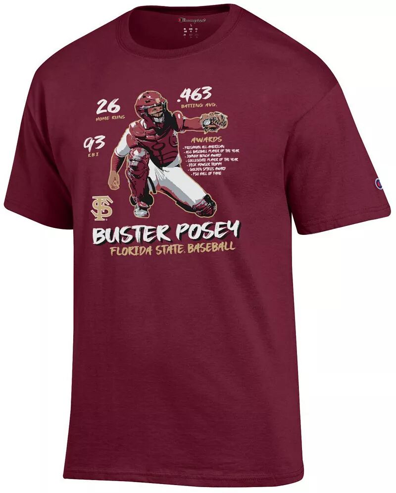 Мужская темно-бордовая футболка Champion Buster Posey Seminoles Florida State Seminoles