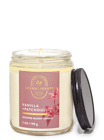 

Свеча Mason с одним фитилем Vanilla Patchouli, 7 oz / 198 g, Bath and Body Works