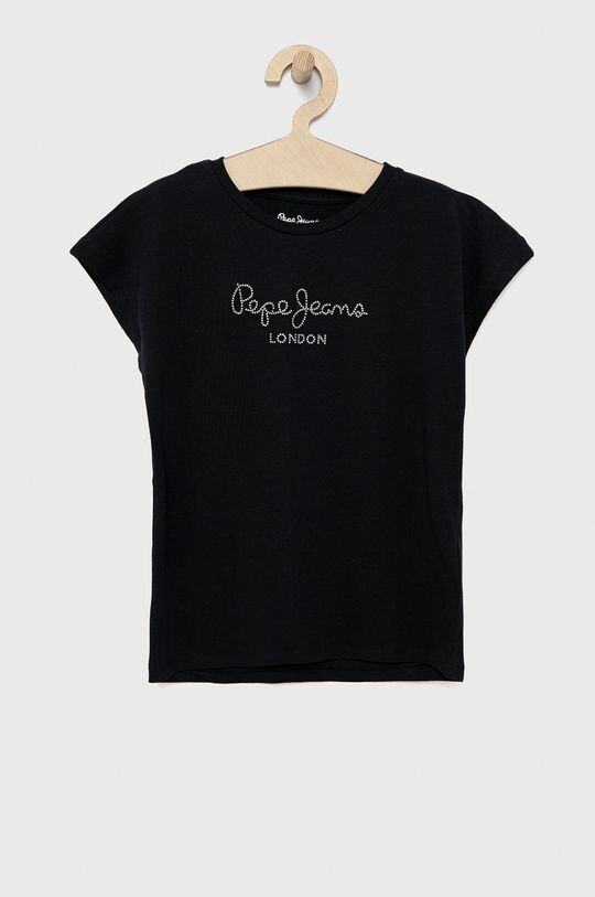 

Детская хлопковая футболка Pepe Jeans, черный