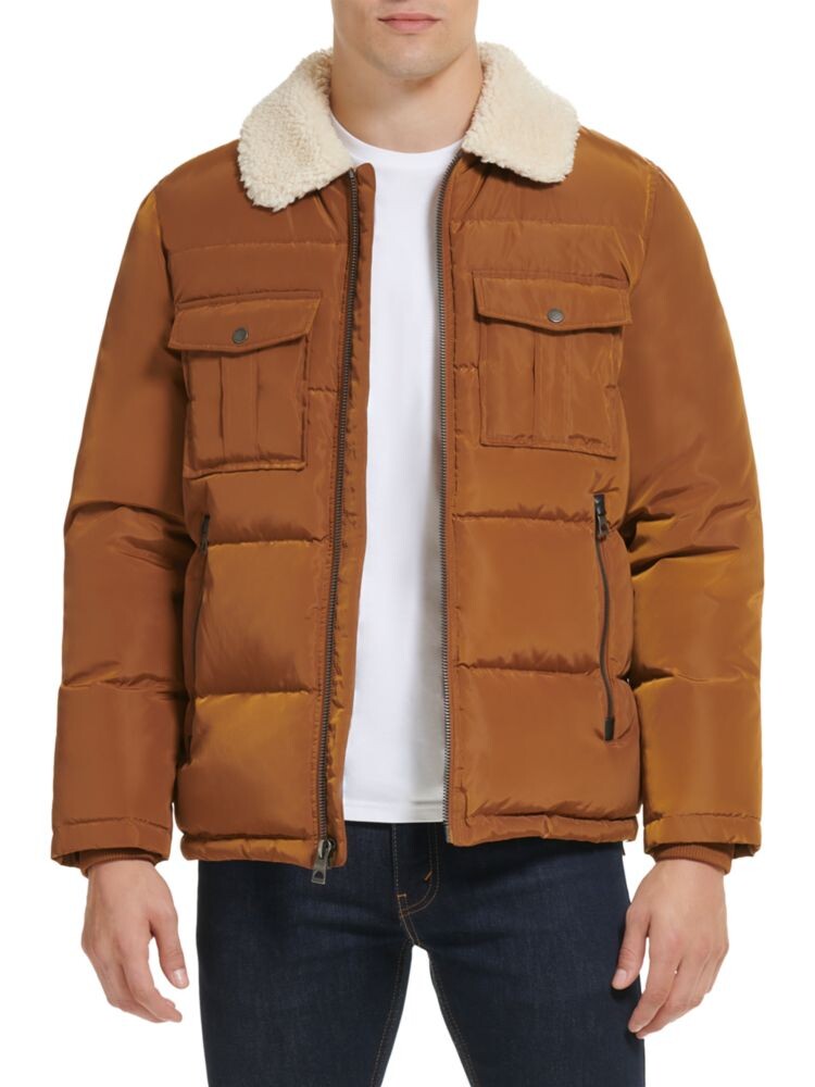 

Пуховик из овчины Trucker Guess, цвет Russet
