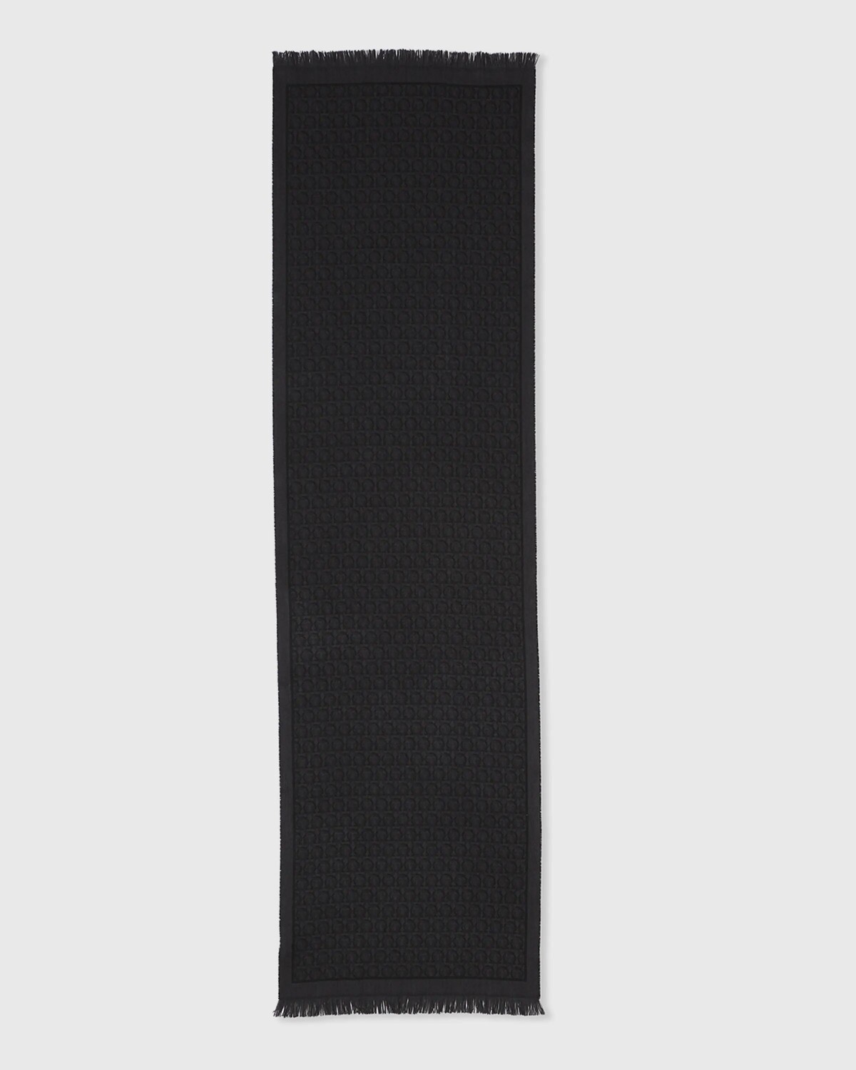 

Шерстяной шарф Sr The Gancini Ferragamo, цвет Black/Charcoal