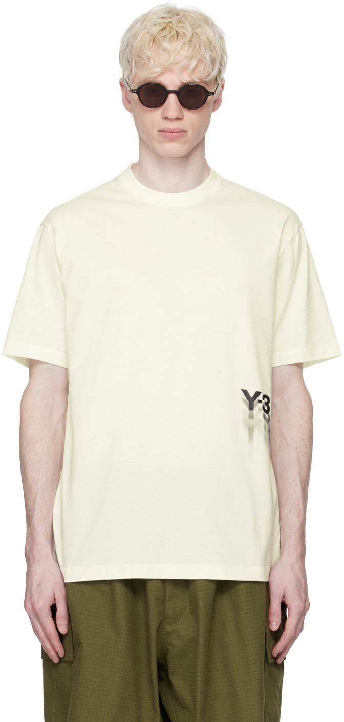 

Бело-белая футболка с рисунком Y-3, цвет Off white