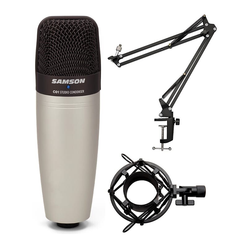 

Конденсаторный микрофон Samson Samson C01 Cardioid Condenser Microphone with Knox Gear Boom Arm and Shock Mount