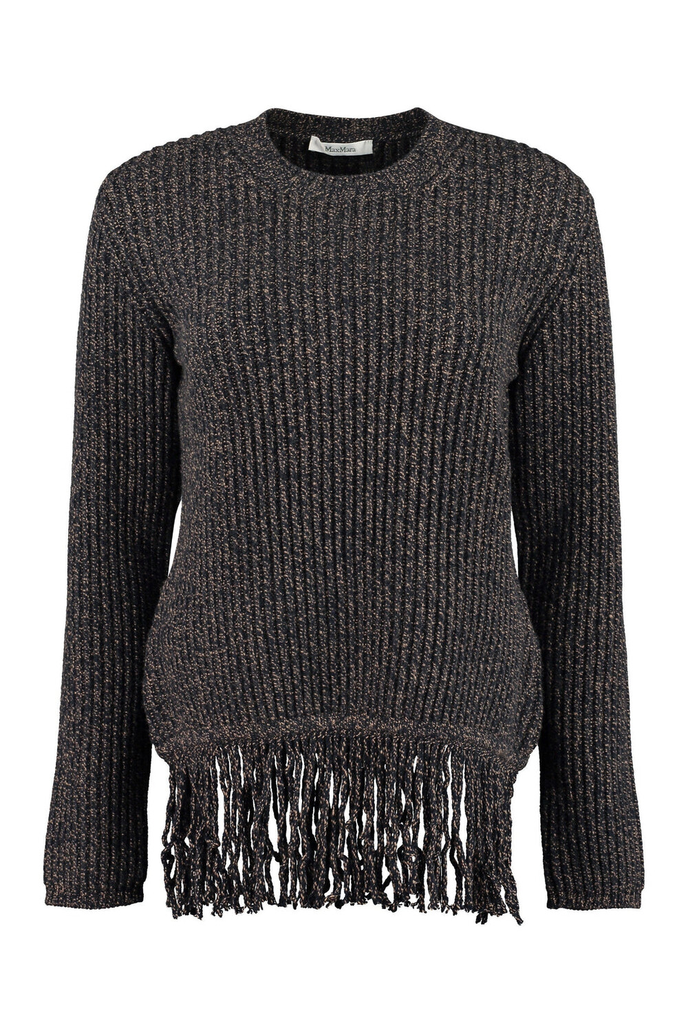

Свитер Femme в рубчик с бахромой Max Mara, синий