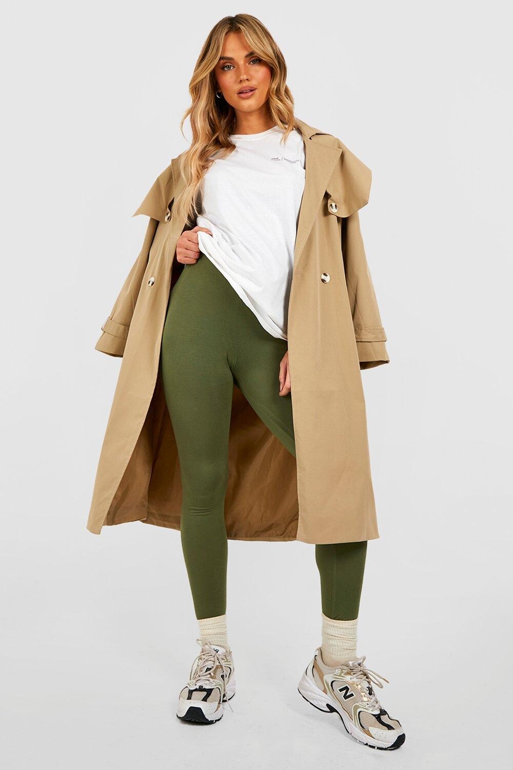 

Базовые леггинсы с высокой талией для беременных boohoo, хаки