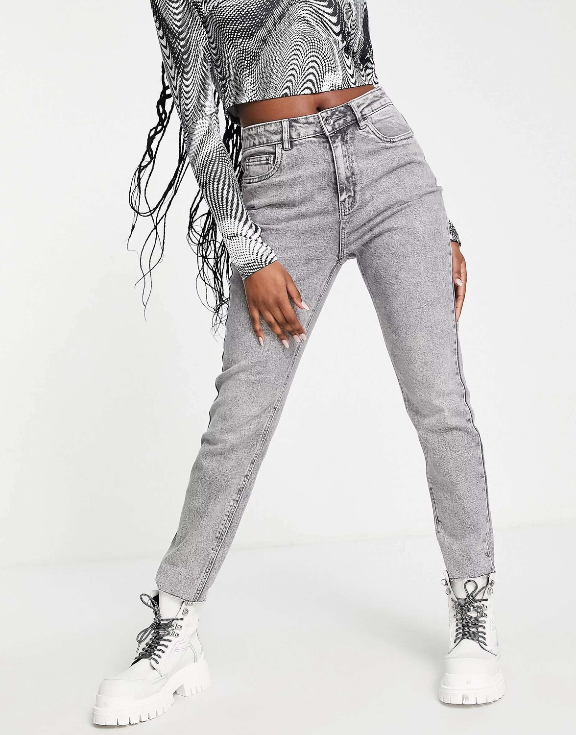 

Джинсы прямого кроя Vero Moda Brenda из стираного серого денима