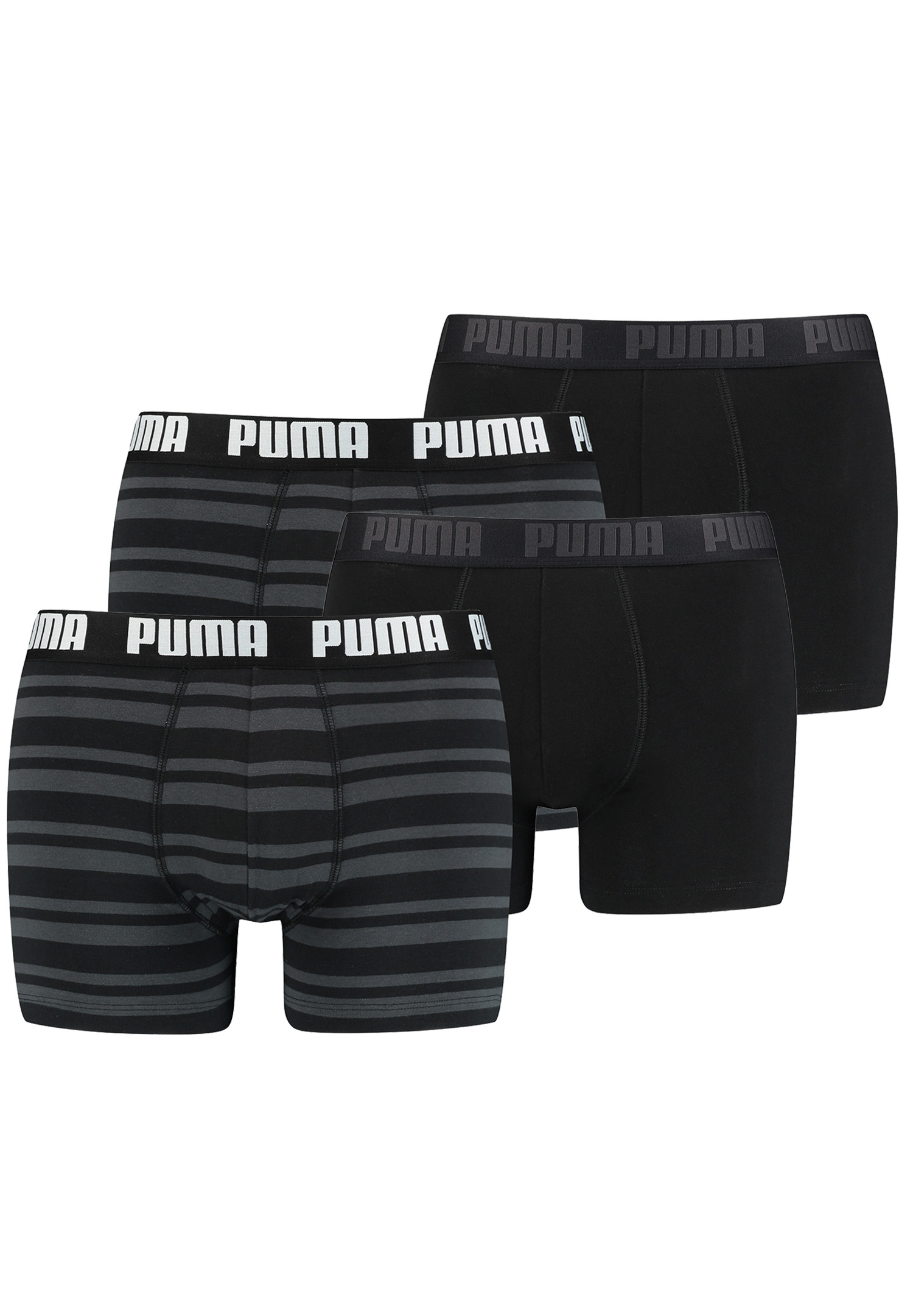 Боксеры Puma Boxershorts HERITAGE STRIPE BOXER 4 шт, цвет 200 - black цена и фото